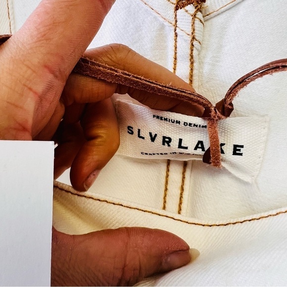 SLVRLAKE NWT Overall Shorts in Natural White Small - Picture 7 of 12